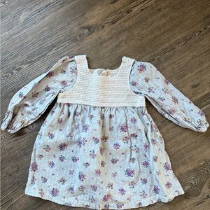 Zara Kids Floral Blouse with Crochet Detail
